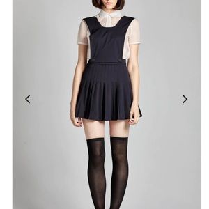 L’ecole des Femmes pleated pinafore skirt navy ✨